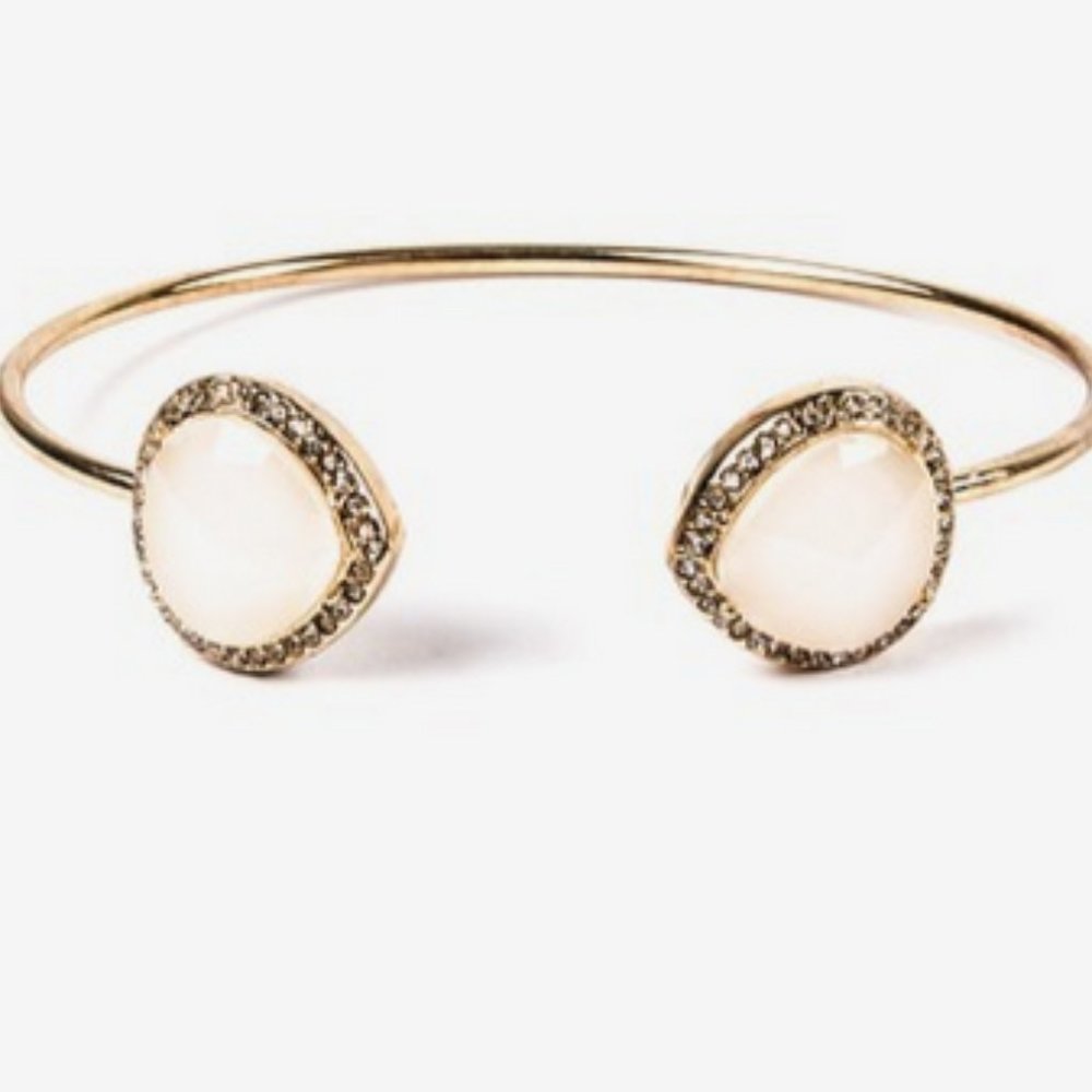 Octavia & Co. Gold & Crystal Tear Drop Stone Cuff
